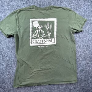Craftsman Pizzeria Shirt Mens Large Green Placentia California Earthy Organic
